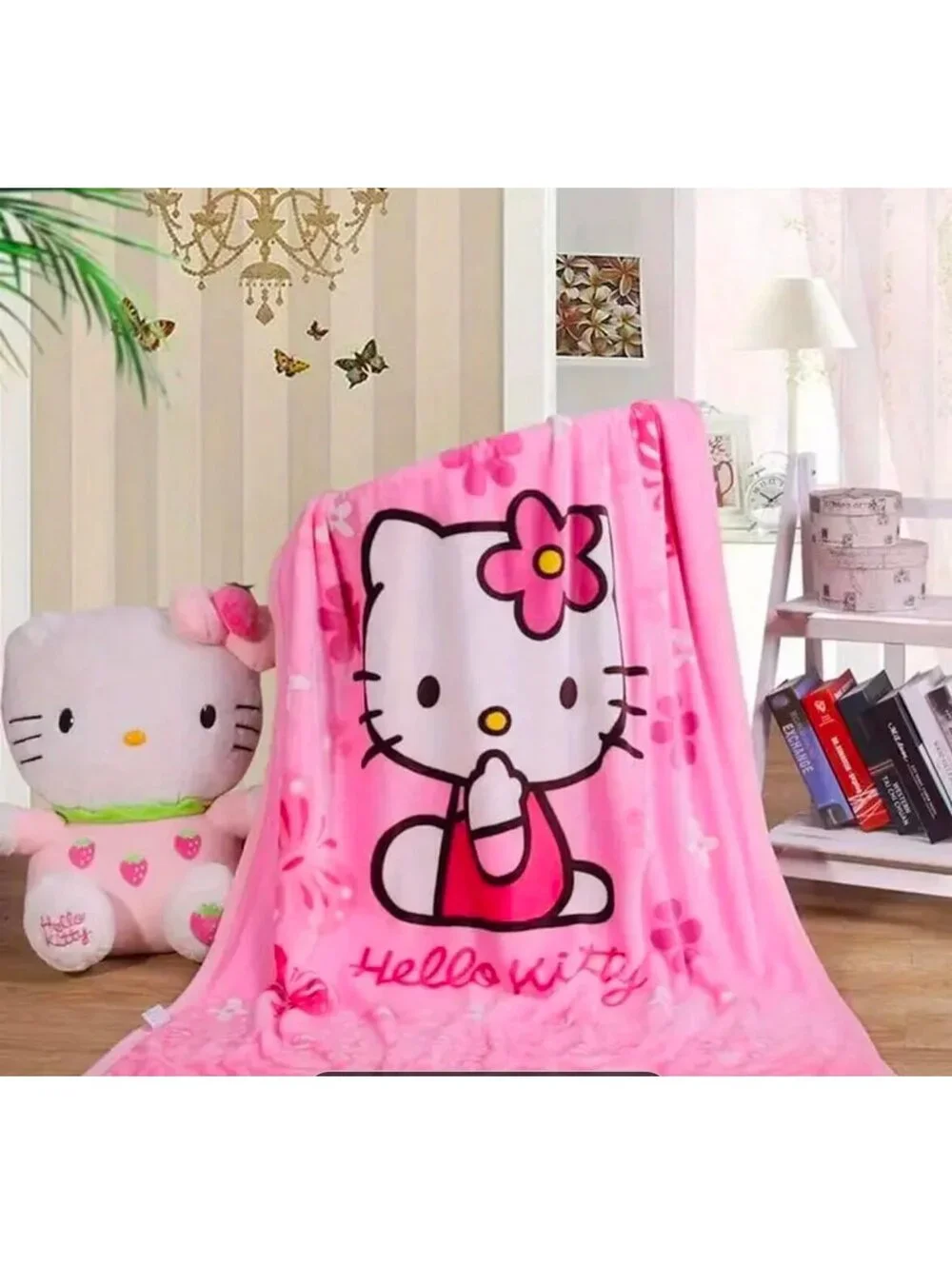 New - Warm & Fuzzy Hello Kitty Plush Blanket
